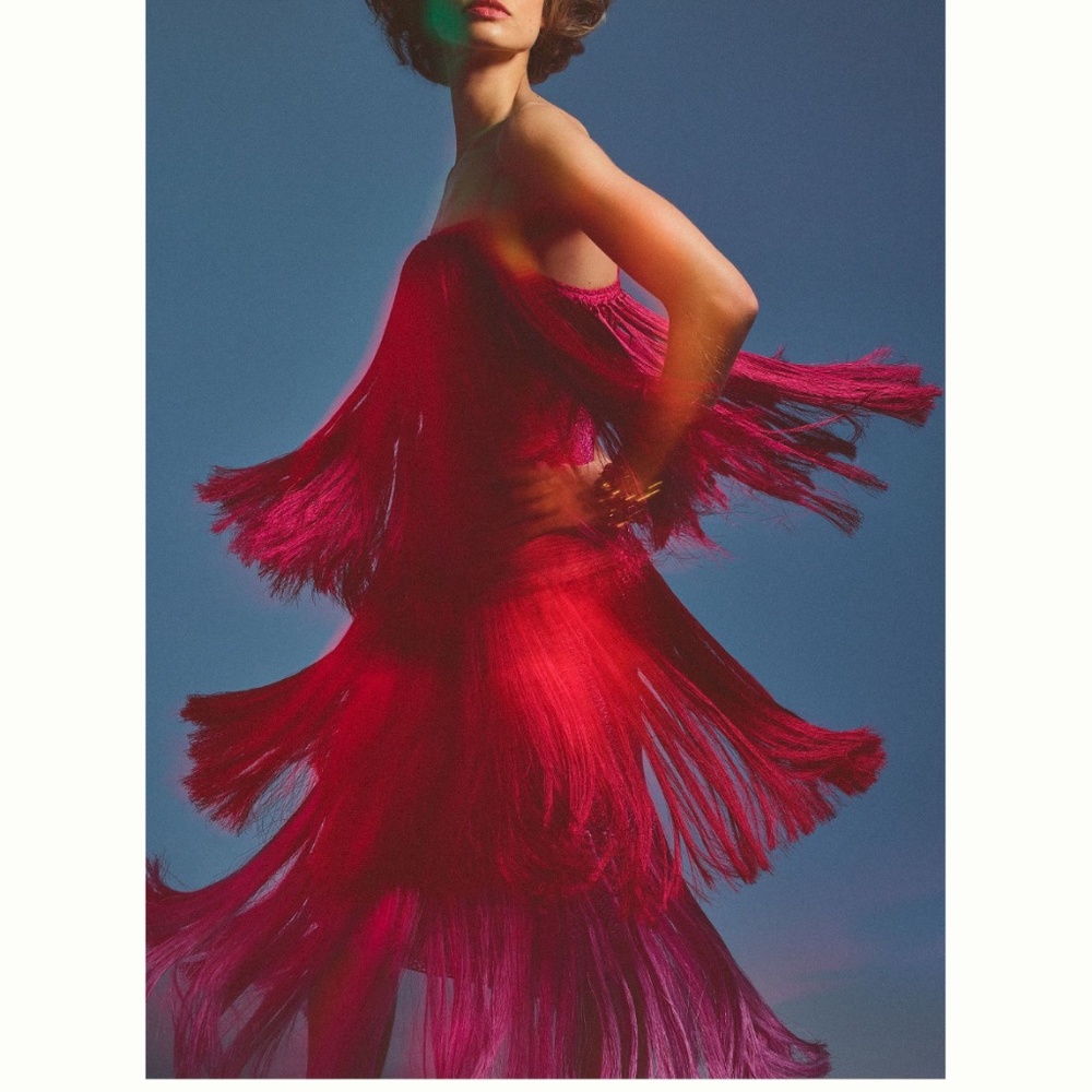 Let Me Be tiered fringe dress for Anthropologie